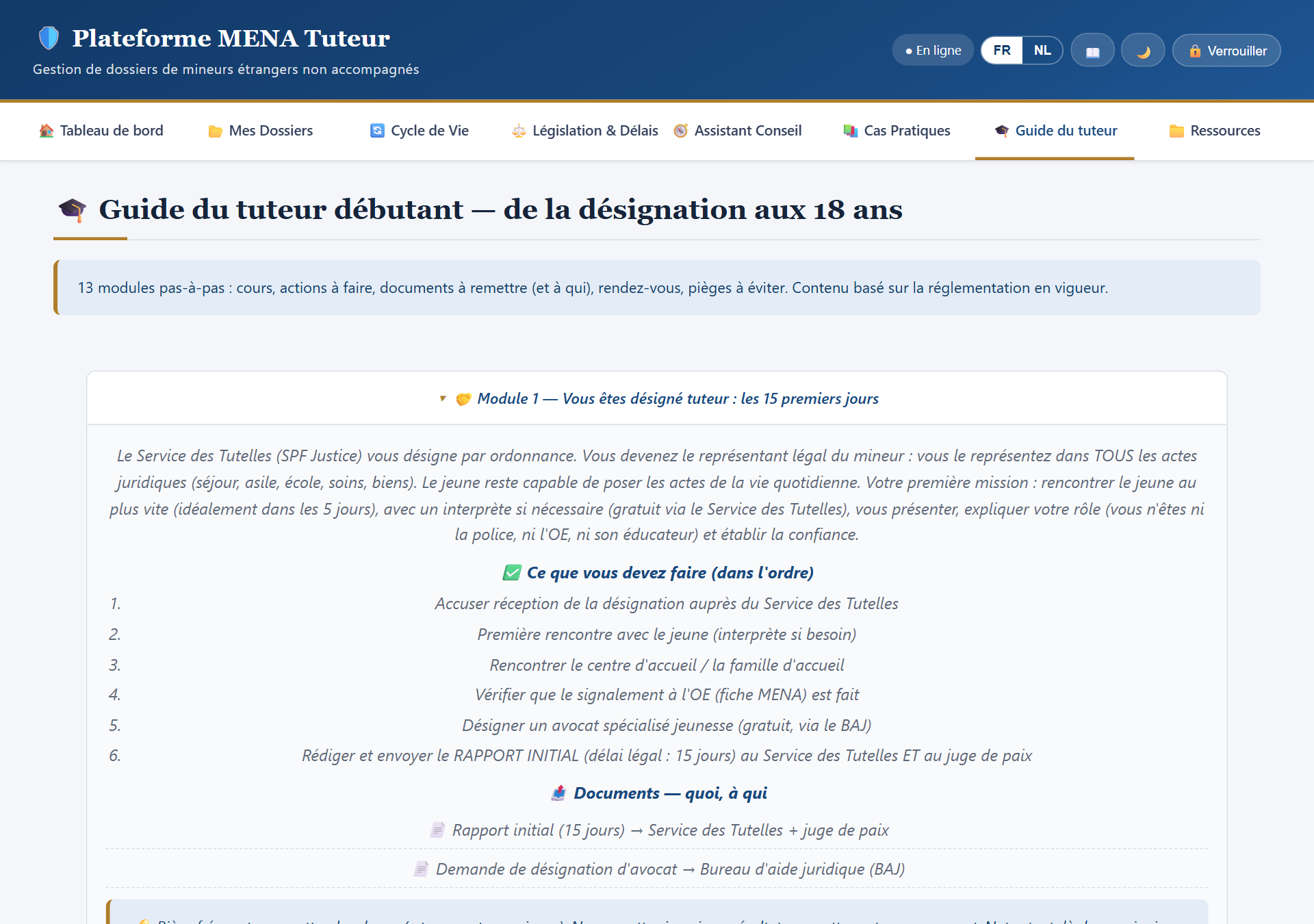 Guide du tuteur