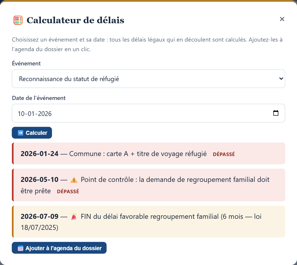 Calculateur de délais