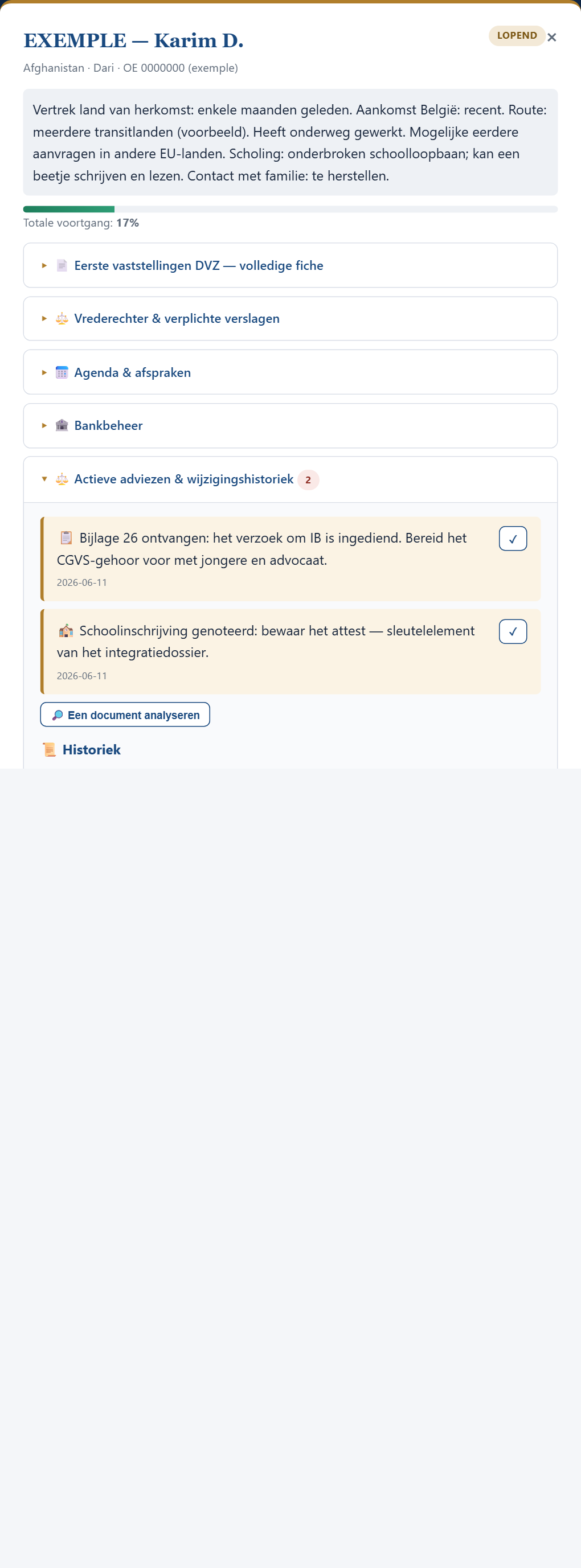 Dossier in detail